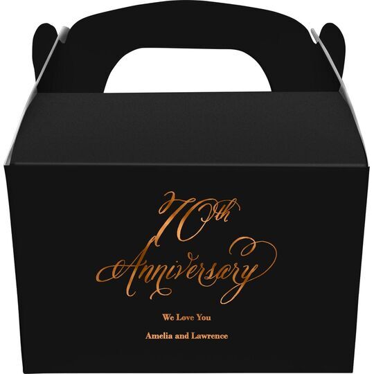 Elegant 70th Anniversary Gable Favor Boxes